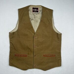 Vintage Pioneer Wear Vest Mens 40 Brown Corduroy Western Cowboy Made USA